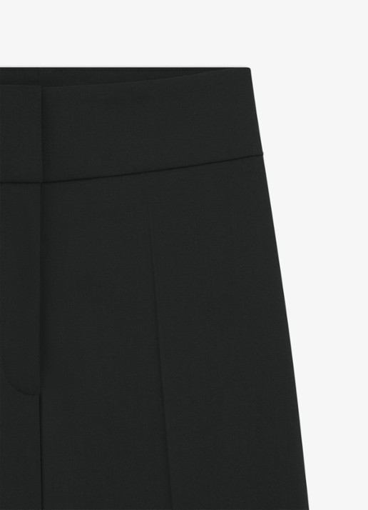 HUGO Himia high waist straight fit pantalon in wolblend met steekzakken - detail 3 zwart