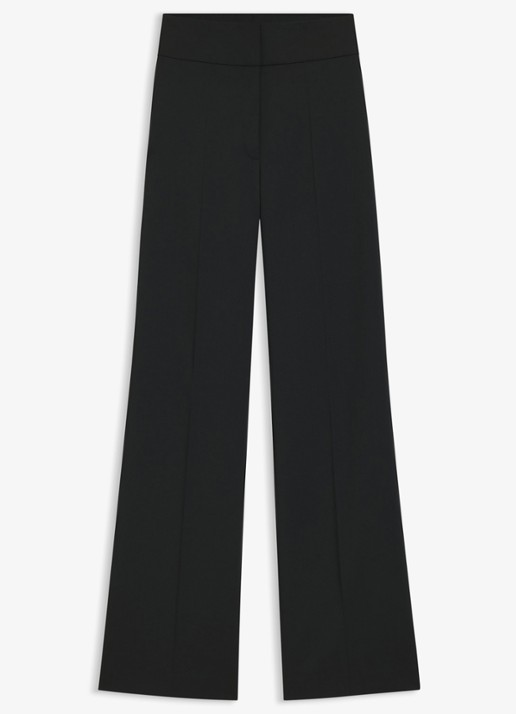 HUGO Himia high waist straight fit pantalon in wolblend met steekzakken - voorkant 5 zwart