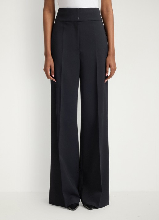 HUGO Himia high waist straight fit pantalon in wolblend met steekzakken