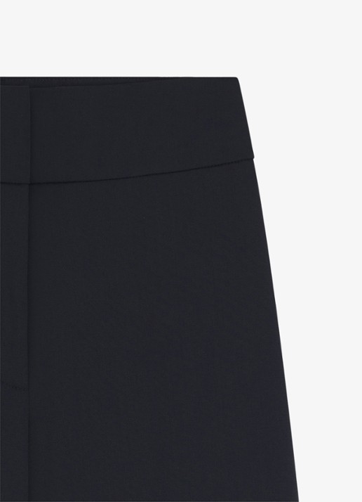 HUGO Himia high waist straight fit pantalon in wolblend met steekzakken - detail 5 donkerblauw