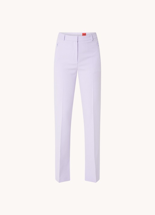 HUGO Hinovi high waist bootcut fit pantalon met steekzakken - voorkant 2 lila
