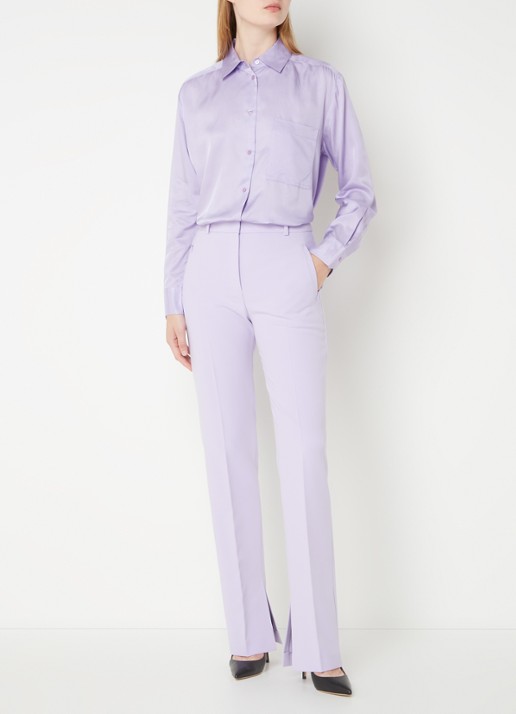 HUGO Hinovi high waist bootcut fit pantalon met steekzakken - voorkant 3 lila