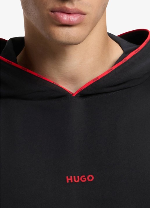 HUGO Hoodie met logo - detail 4 zwart