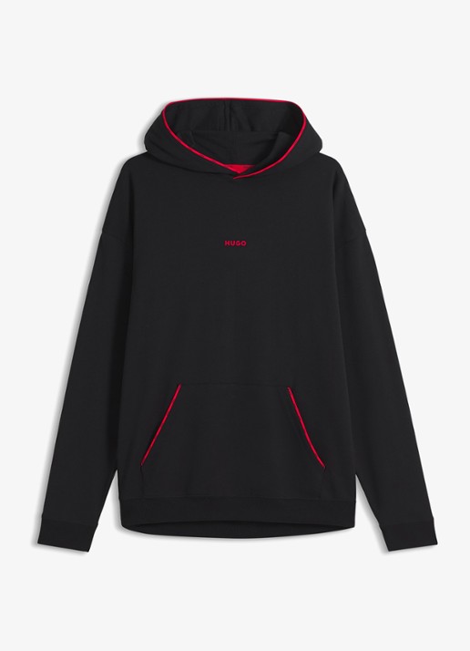 HUGO Hoodie met logo - voorkant zwart