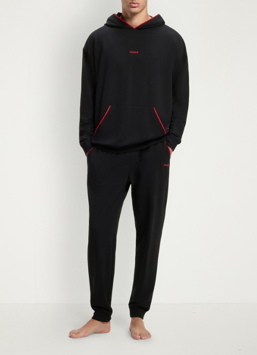HUGO Hoodie met logo - voorkant 2 zwart