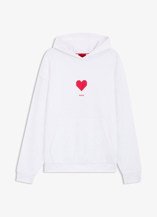 HUGO Hoodie met logo - voorkant wit
