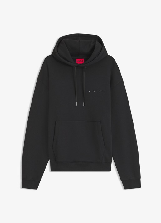 HUGO Hoodie met logo - voorkant zwart