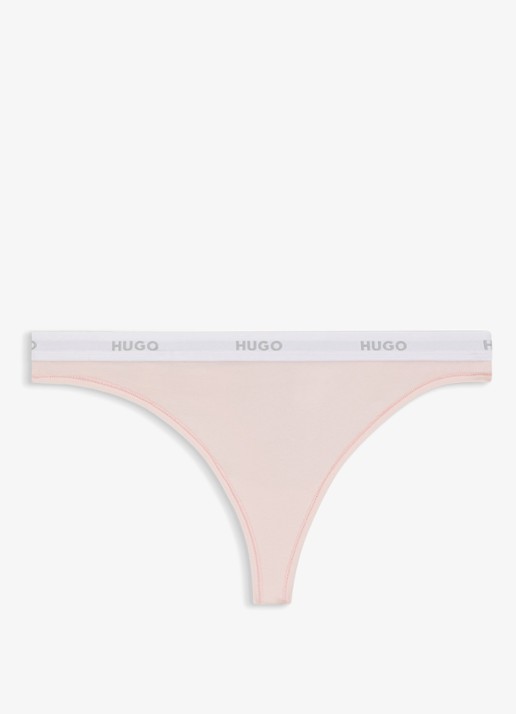 HUGO HUGO ID THONG String met logotailleband van stretchkatoen
