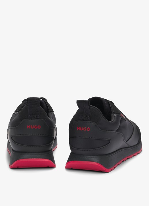 HUGO Icelin Runn sneaker met suède details - achterkant zwart