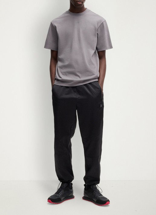 HUGO Icelin Runn sneaker met suède details - voorkant 5 zwart
