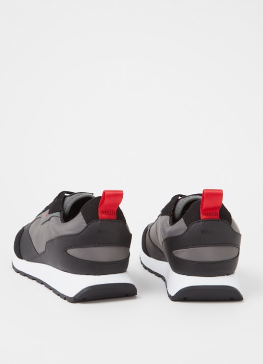 HUGO Icelin Runn sneaker met suède details - achterkant 5 grijs