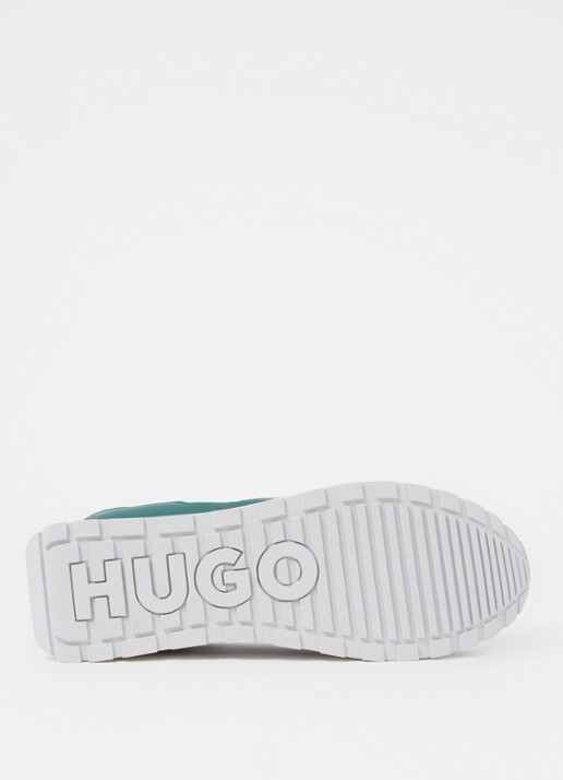 HUGO Icelin Runn sneaker met suède details - detail 3 groen