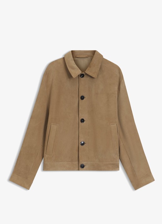 HUGO Jack van suede - voorkant beige