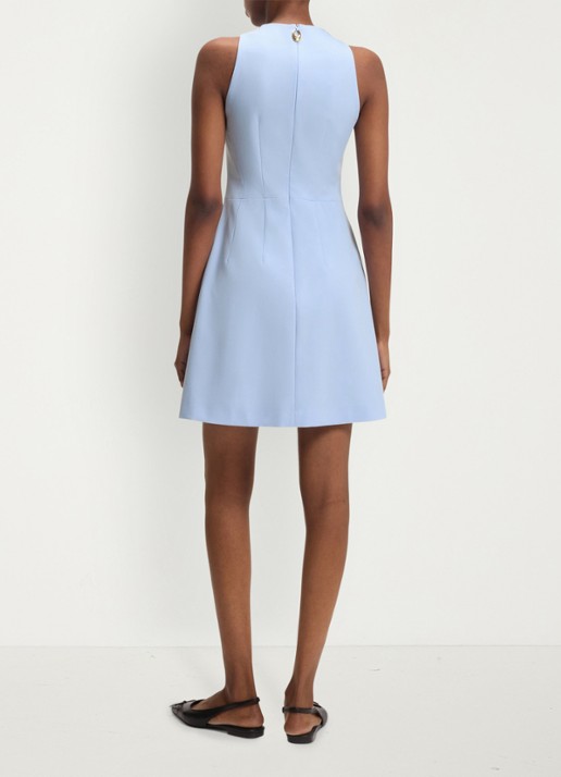 HUGO Kelila mini jurk met V-hals - achterkant open blue-476 / blauw