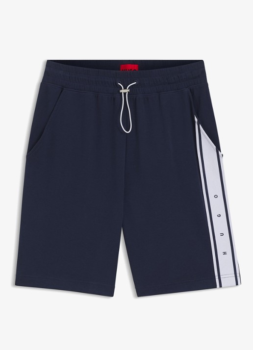 HUGO Korte broek met gestreept detail - voorkant 3 donkerblauw