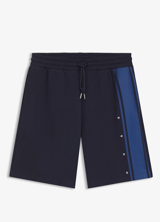 HUGO Korte broek van katoen - voorkant 2 donkerblauw