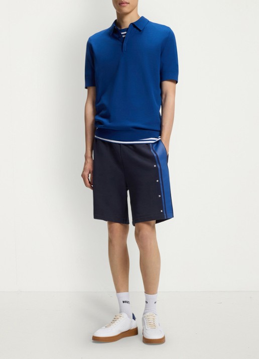HUGO Korte broek van katoen - voorkant 3 donkerblauw
