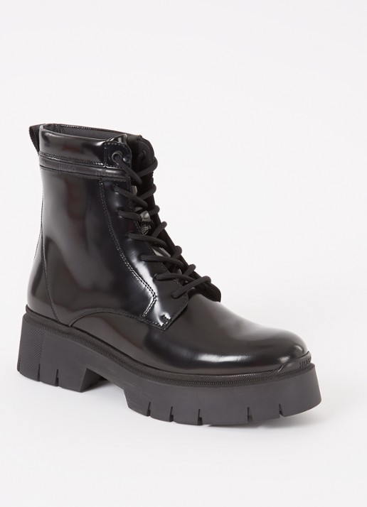 HUGO Kris lace bootie enkellaars met logoprint