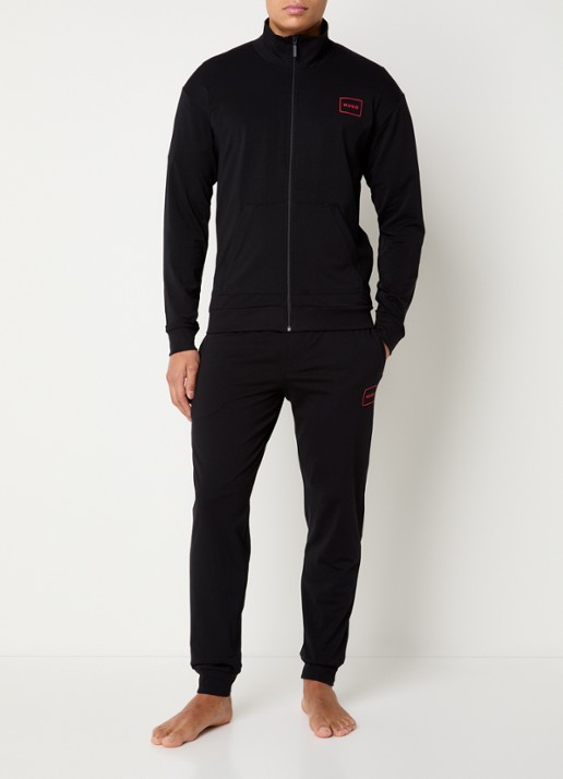 HUGO Laze sweatvest met logo - voorkant 3 zwart