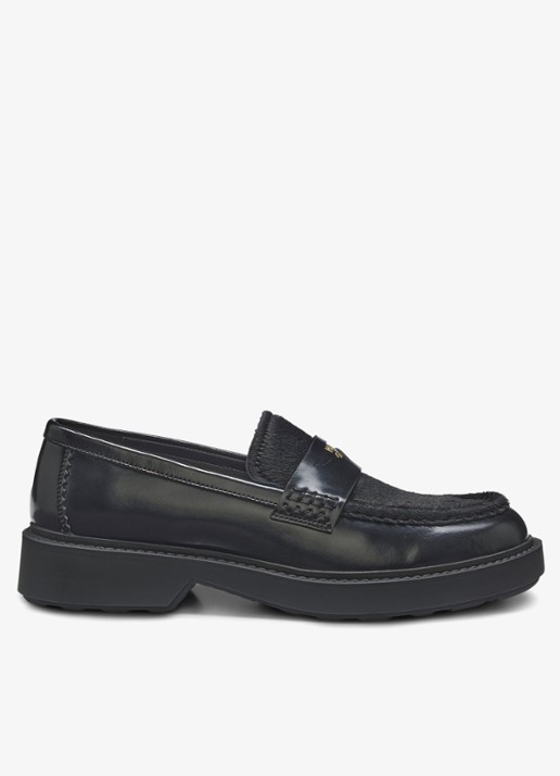 HUGO Loafer van leer met logo