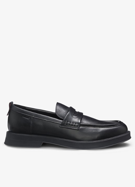 HUGO Loafer van leer met logo
