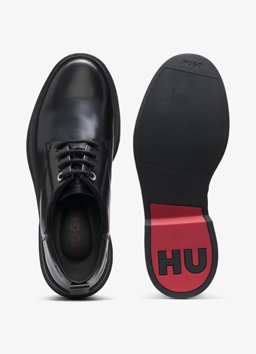 HUGO Loafers van leer - achterkant 2 zwart
