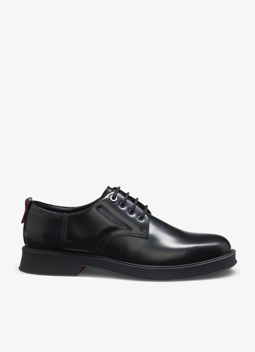 HUGO Loafers van leer - detail 3 zwart