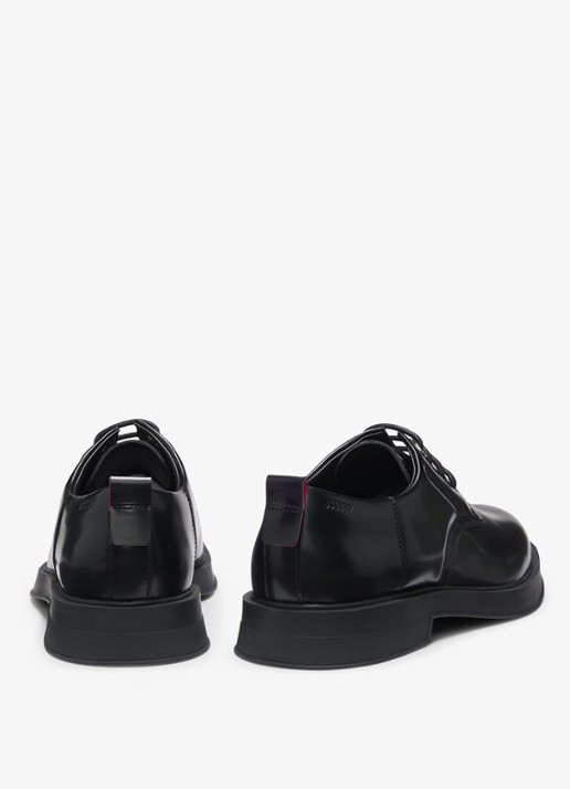 HUGO Loafers van leer - detail 4 zwart