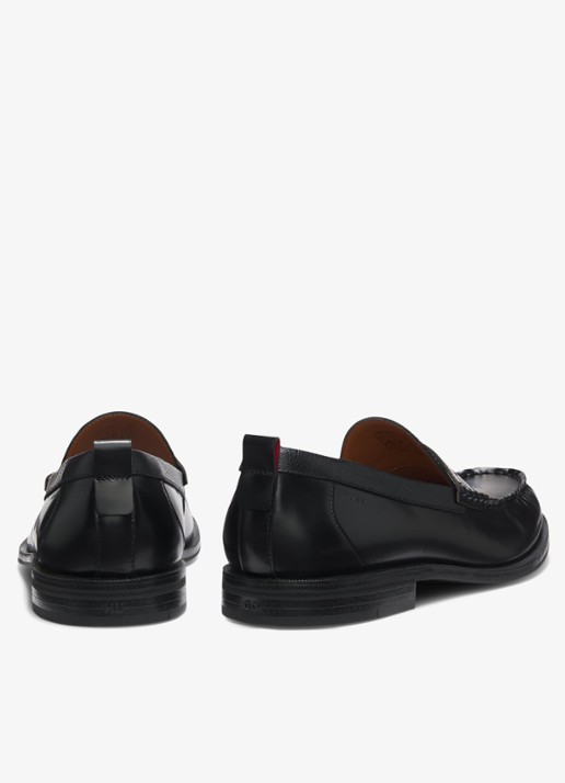 HUGO Loafers van leer - achterkant 5 zwart