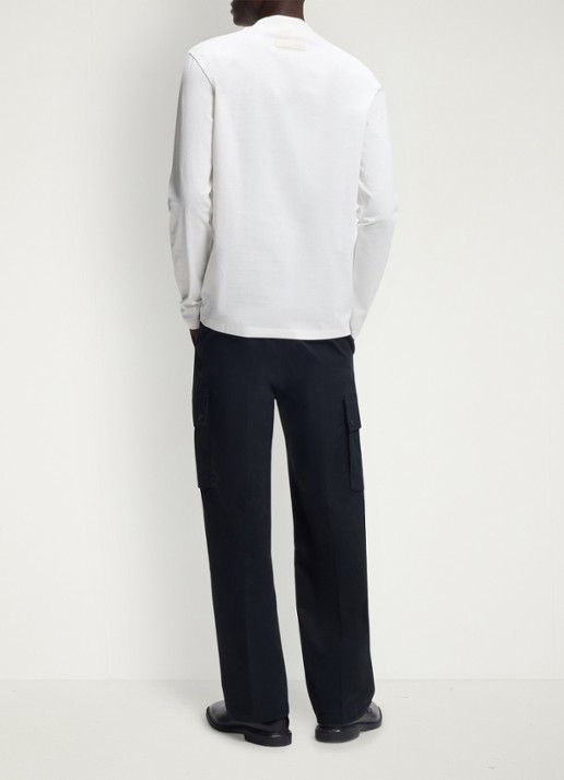 HUGO Longsleeve met opstaande kraag - achterkant 3 creme