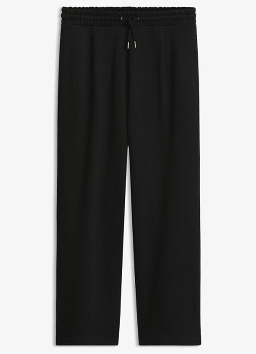 HUGO Loose fit broek met opgestikte zakken en studs - voorkant zwart