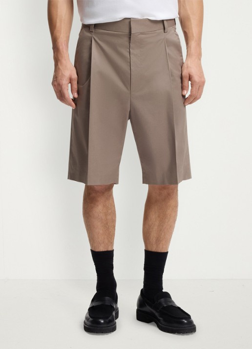HUGO Loose fit korte broek met plooien