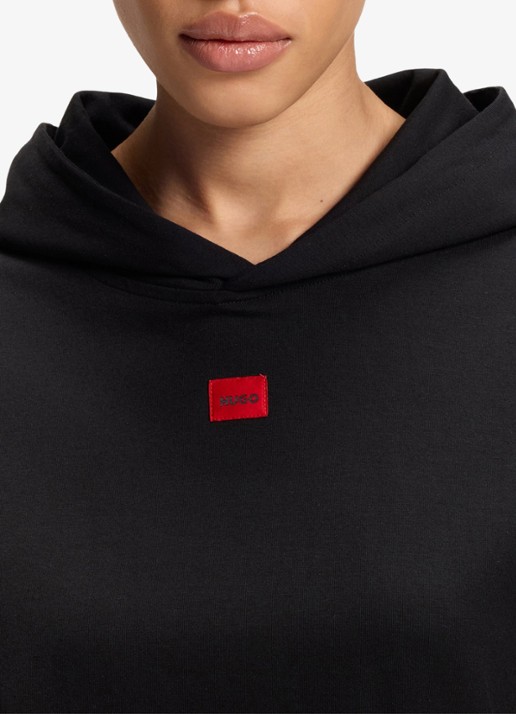 HUGO Lounge hoodie met logo - detail 2 zwart
