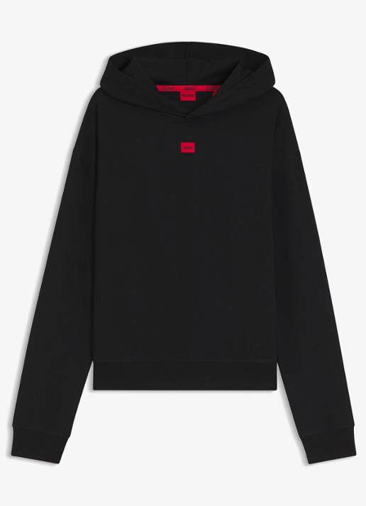 HUGO Lounge hoodie met logo - voorkant 4 zwart