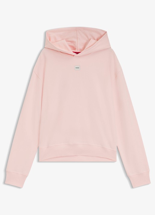 HUGO Lounge hoodie met logo - voorkant 4 lichtroze