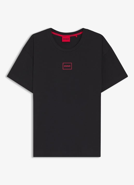HUGO Lounge T-shirt met logo - voorkant 2 black-001 / zwart