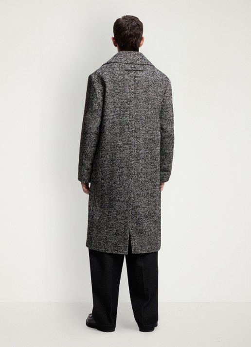 HUGO Mantel in scheerwolblend - achterkant 4 dark grey-028 / grijs
