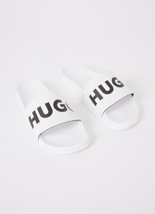 HUGO Match It slipper met logo - detail 2 wit
