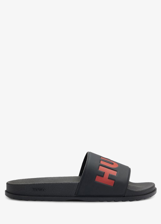HUGO Match It slipper met logo - voorkant 4 steenrood