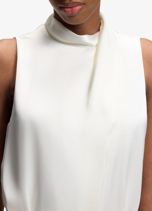HUGO Maxi jurk met ceintuur - detail 2 wit