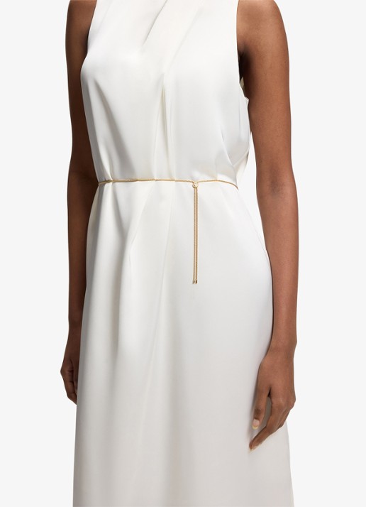 HUGO Maxi jurk met ceintuur - detail 3 wit