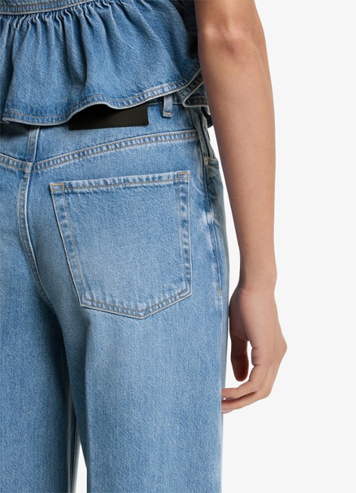 HUGO Mid waist wide fit jeans van katoen - detail 2 denim