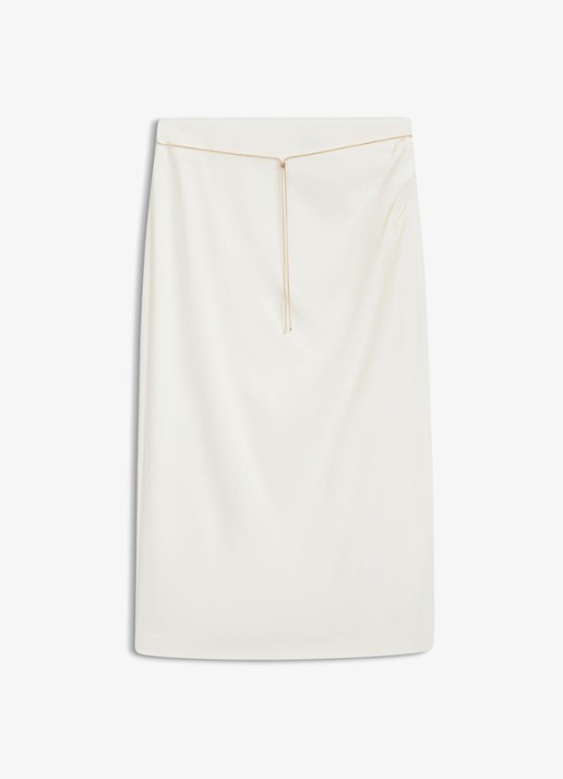 HUGO Midi rok met ketting detail - voorkant 4 wit