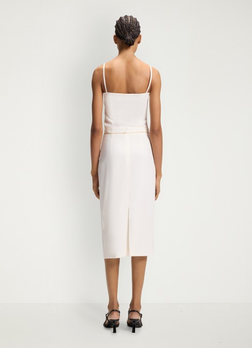 HUGO Midi rok met ketting detail - achterkant wit