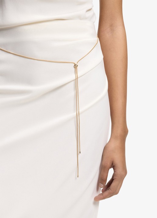 HUGO Midi rok met ketting detail - detail 3 wit