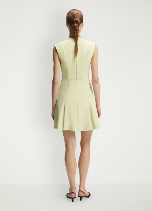 HUGO Mini A-lijn jurk met broche - achterkant beige