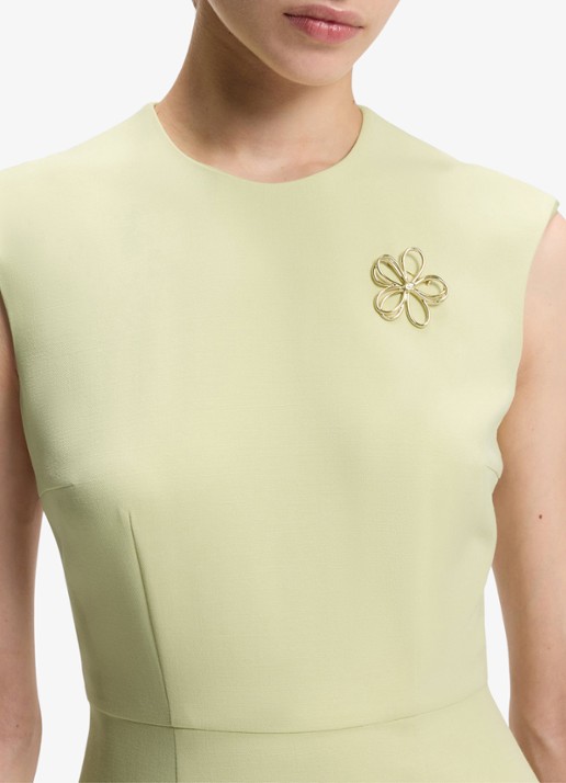 HUGO Mini A-lijn jurk met broche - detail 5 beige