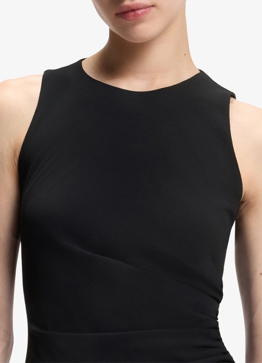 HUGO Mini jurk met geplooid detail - detail 4 zwart