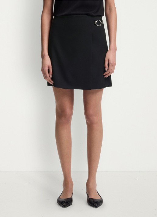 HUGO Mini rok met ceintuur - detail 2 zwart