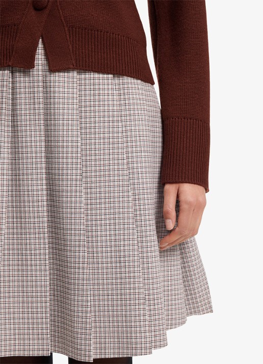 HUGO Mini rok met ruitdessin - detail 3 beige